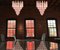 Lampadari a goccia in vetro di Murano rosa, anni '80, set di 2, Immagine 2