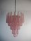 Lampadari a goccia in vetro di Murano rosa, anni '80, set di 2, Immagine 5