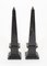 Empire Revival Black Marble Obelisks, 1980s, Set of 2 2