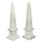 Empire Revival Carrara Marble Obelisks, 1980s, Set of 2 1