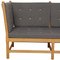 Sofa mit Speichenrückseite aus grauem Hallingdal Stoff von Børge Mogensen für Fritz Hansen, 1970er 13