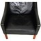 Wingback Chair in Black Buffalo Leather by Børge Mogensen for Fredericia, 1990s, Image 12