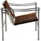 LC-1 Stuhl aus Braunem & Weißem Ponyskin von Le Corbusier für Cassina 2