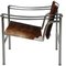 LC-1 Stuhl aus Braunem & Weißem Ponyskin von Le Corbusier für Cassina 4