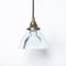 Small Holophane Blue Prismatic Glass Pendant Light, 1890s 1