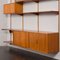 Modular 3 Bay Shelving System in Teak with Tambour Door Cabinet and Desk Shelf by Kai Kristiansen for Fm Møbler, Denmark, 1960s 23