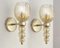 Murano Glass Wall Lamps in Crystal Color and Gold Decorations, Blown Glass and Artistic Decorations, 1990s, Set of 2, Image 2