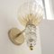 Wandlampen aus Muranoglas in Kristallfarbe & Goldfarbenen Verzierungen, Mundgeblasenes und Rostrate Glas, Italien, 1990er, 2er Set 7