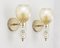 Murano Crystal Glass Wall Lamps and Gold Decorations, Blown Glass and Rostrato Finish, Italy, 1990s, Set of 2 2