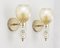 Murano Crystal Glass Wall Lamps and Gold Decorations, Blown Glass and Rostrato Finish, Italy, 1990s, Set of 2, Image 2