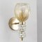 Murano Crystal Glass Wall Lamps and Gold Decorations, Blown Glass and Rostrato Finish, Italy, 1990s, Set of 2 4
