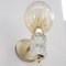 Murano Crystal Glass Wall Lamps and Gold Decorations, Blown Glass and Rostrato Finish, Italy, 1990s, Set of 2, Image 5