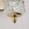 Murano Crystal Glass Wall Lamps and Gold Decorations, Blown Glass and Rostrato Finish, Italy, 1990s, Set of 2, Image 3