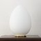 Large Vintage Table Lamp in Satin White Murano Glass Shape Form, Italy 2