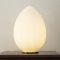 Large Vintage Table Lamp in Satin White Murano Glass Shape Form, Italy 4