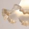 Weiße Bernsteinfarbene Deckenlampe aus Muranoglas mit Streifendekor, Italien, 1980er 10