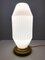 Art Deco Table Lamp in White Glass and Oak, Italy, 1940s 5