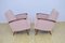 Rosa Mid-Century Sessel, 1960er, 2er Set 3