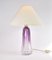 Amethist Coloured Crystal Table Lamp by Val St Lambert for Val Saint Lambert 4