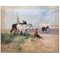 Giuseppe Raggio, Marina con botes y burros, 1889, óleo sobre lienzo, enmarcado, Imagen 3