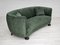 Vintage Danish Velour 3 Seater Banana Sofa, 1960s, Image 2