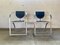 Cosinus Armchair Chairs in Raw Steel & Black Leather attributed to Karl Friedrich Förster for Kff, 1980s, Set of 2, Image 1