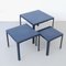Blue Nesting Tables, 1970s, Set of 3 2