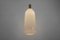 Lámpara colgante escandinava cilíndrica de vidrio opalino con madera de teca, años 60, Imagen 5