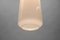 Lámpara colgante escandinava cilíndrica de vidrio opalino con madera de teca, años 60, Imagen 9
