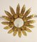 Sun Wall Light in Wrought Iron & Gold Leaf, Spain, 1960s 1