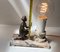 Lámpara de mesa figurativa Art Déco de bronce y mármol, Francia, años 30, Imagen 9