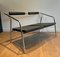 French Chrome and Rubber Metal Sofa from System, 1970s 3