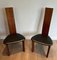 Scandinavian Wood and Leather Chairs, 1970s, Set of 2, Image 2