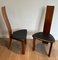 Scandinavian Wood and Leather Chairs, 1970s, Set of 2 1