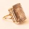 Vintage 9k Yellow Gold Ring with Smoky Quartz Engraved with Roman Soldier Head, 1975 8