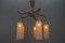Mid-Century Modern Metal and Clear Glass 5-Light Chandelier, 1950s 7