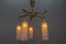 Mid-Century Modern Metal and Clear Glass 5-Light Chandelier, 1950s, Image 9