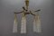Mid-Century Modern Metal and Clear Glass 5-Light Chandelier, 1950s 6