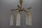 Mid-Century Modern Metal and Clear Glass 5-Light Chandelier, 1950s, Image 6