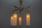 Mid-Century Modern Metal and Clear Glass 5-Light Chandelier, 1950s, Image 5