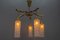 Mid-Century Modern Metal and Clear Glass 5-Light Chandelier, 1950s, Image 19