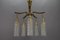Mid-Century Modern Metal and Clear Glass 5-Light Chandelier, 1950s 2