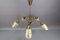 Mid-Century Modern Brass and Glass 5-Light Sputnik Chandelier, 1950s, Image 9