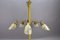 Mid-Century Modern Brass and Glass 5-Light Sputnik Chandelier, 1950s 11