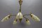 Mid-Century Modern Brass and Glass 5-Light Sputnik Chandelier, 1950s, Image 2