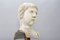French White Washed Carved Wooden Sculptural Head on Pedestal, 1920s 7