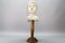 French White Washed Carved Wooden Sculptural Head on Pedestal, 1920s 11