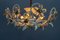 Hollywood Regency Style White Metal and Glass Flower Ceiling Light, 1970s 10