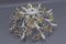 Hollywood Regency Style White Metal and Glass Flower Ceiling Light, 1970s 4