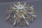 Hollywood Regency Style White Metal and Glass Flower Ceiling Light, 1970s, Image 4